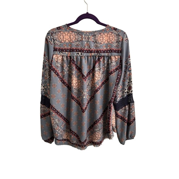 2/$30 Knox Rose Women’s Boho Peasant Long Sleeve Top Size Small - Picture 2 of 5